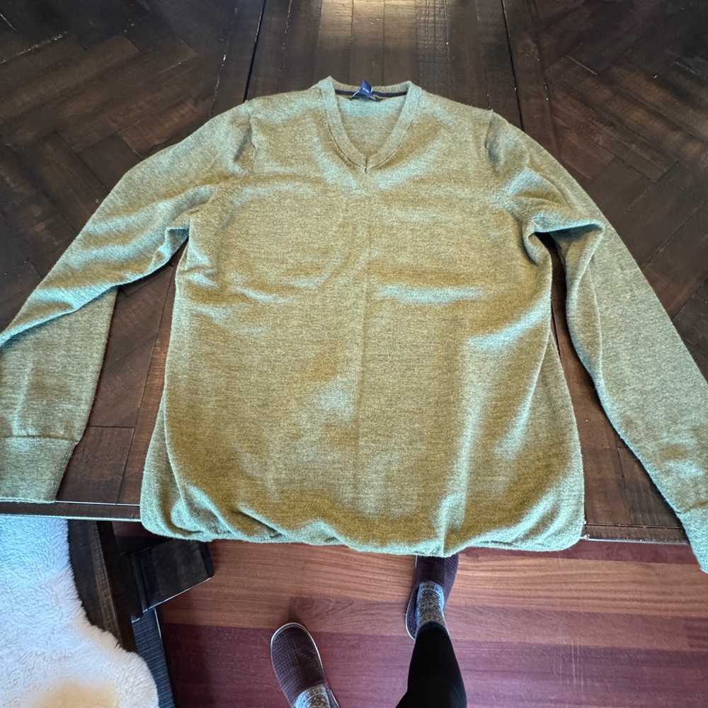 Jos. A. Bank Olive V-Neck Sweater